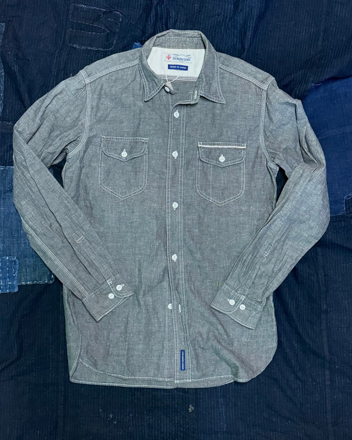 이스트하버서플러스 코튼 블랜드 투 포켓 샴브레이 셔츠 L 상품이미지1