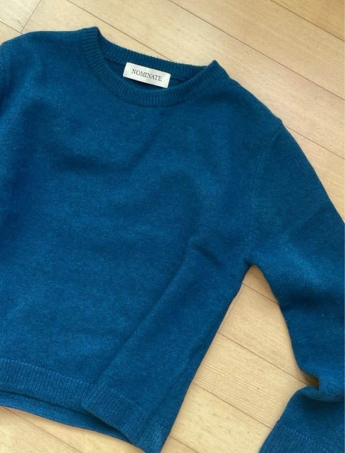 노미나떼 메리노 울 클래식 니트 오션블루 상품이미지3