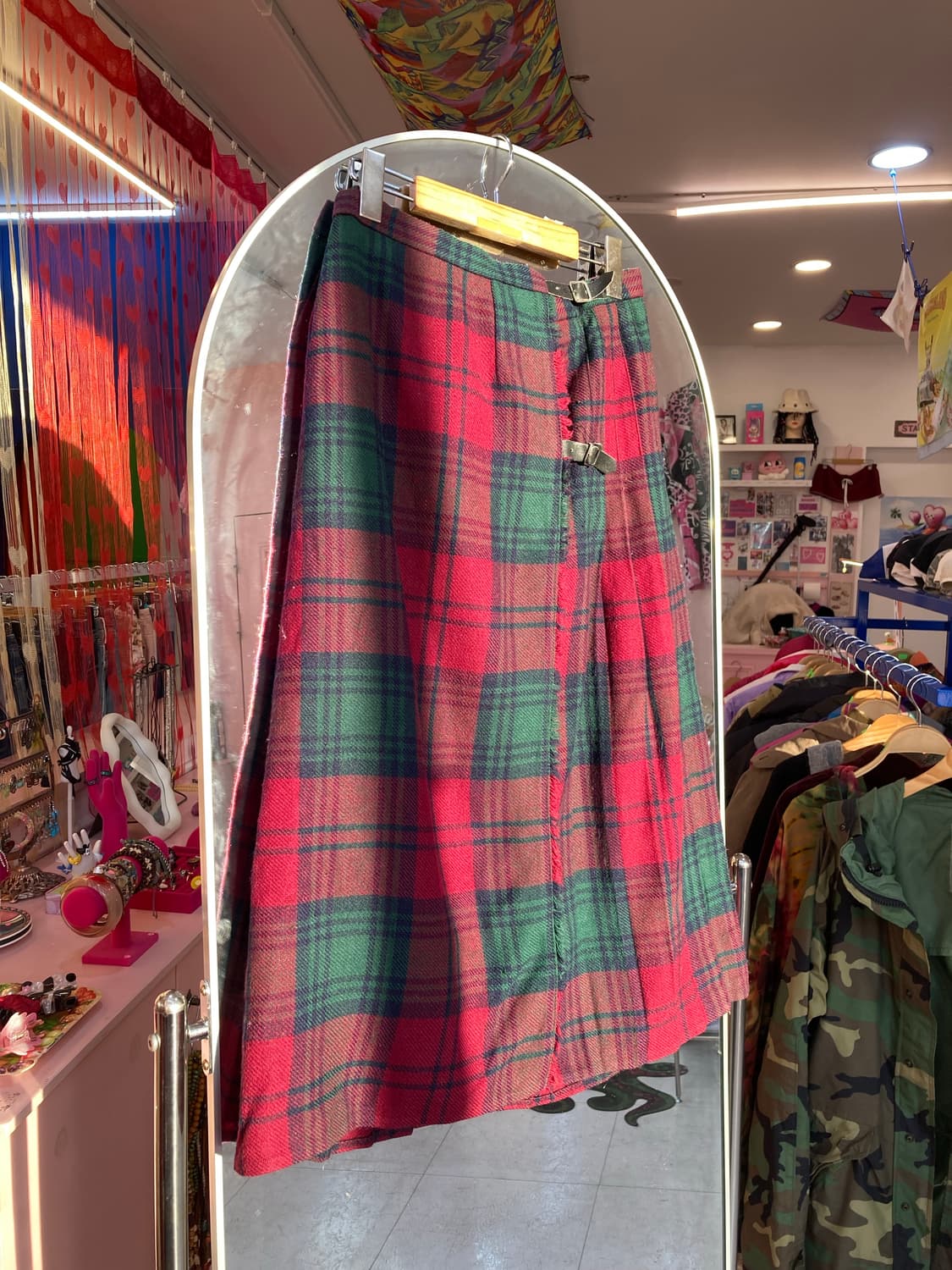 크리스마스 체크 울 랩스커트🎄❤️ 상품이미지1