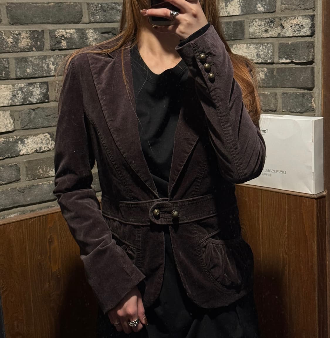 S) 츠모리 치사토 앤틱 코듀로이 테일러드 자켓 상품이미지9