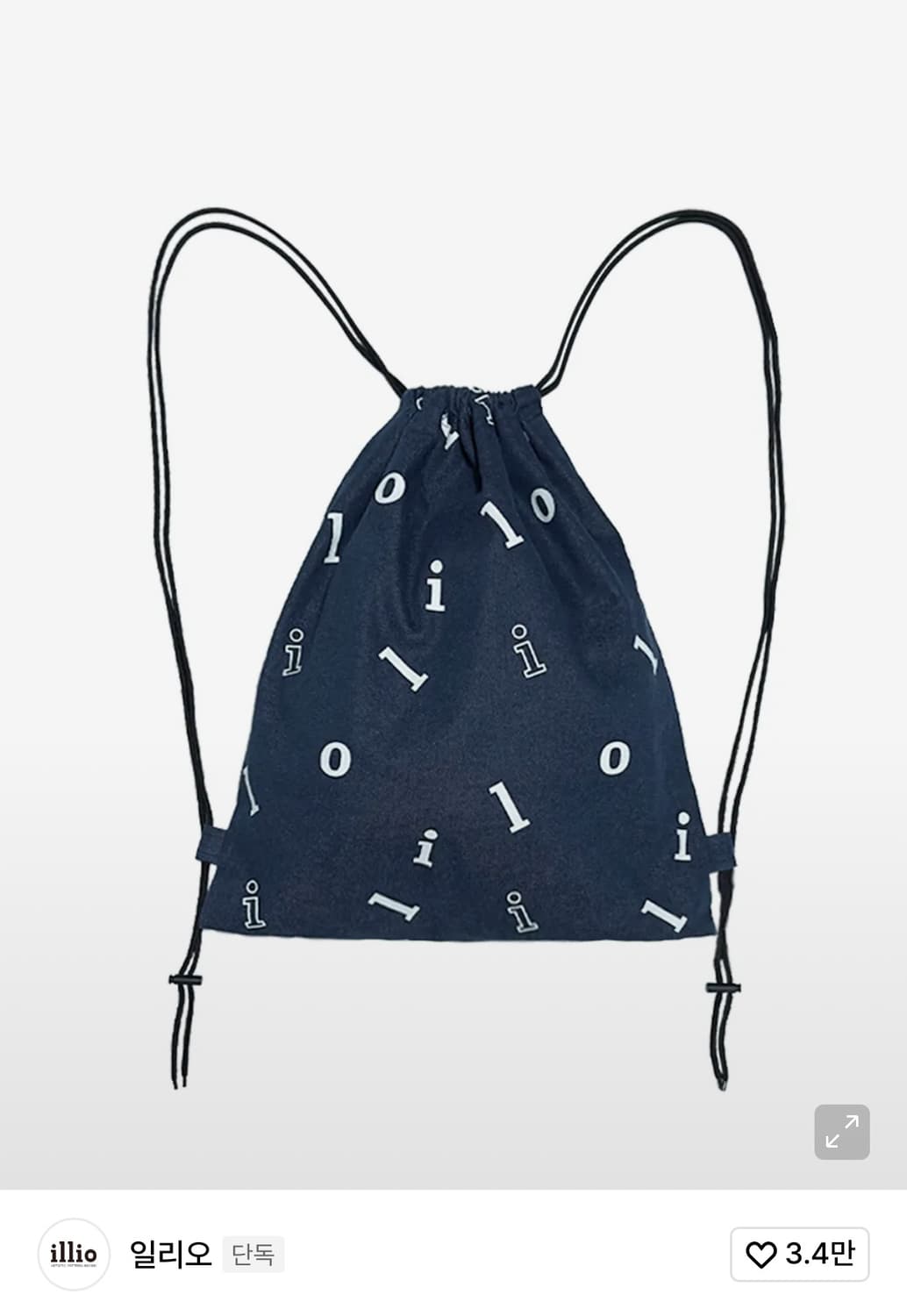 일리오 로고 스트링백 블루 데님 상품이미지1