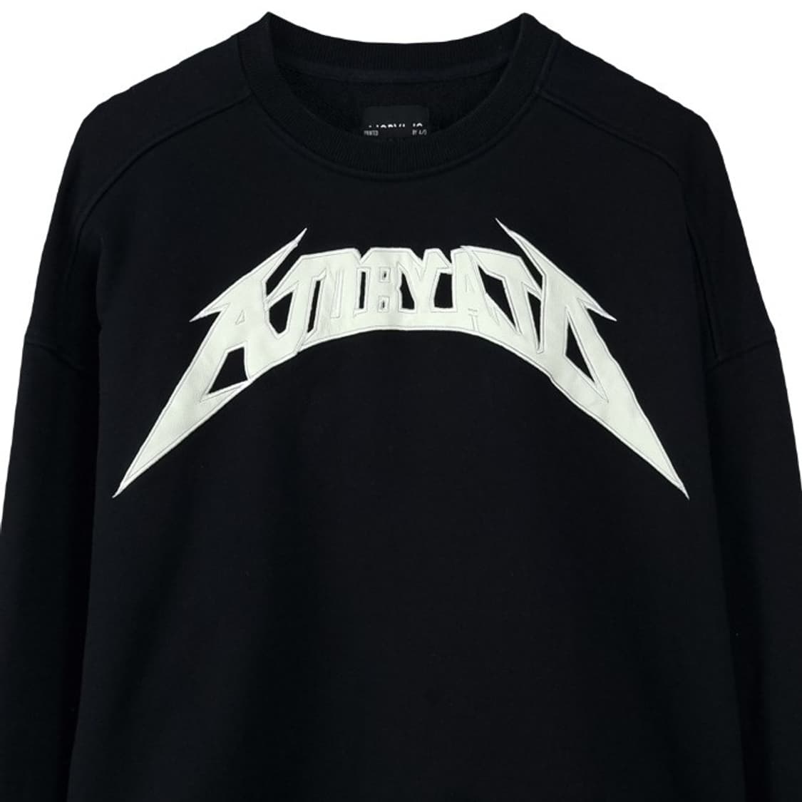 [아조바이아조] 빅로고 그래픽 오버핏 크롭 맨투맨 블랙 M19465 상품이미지4