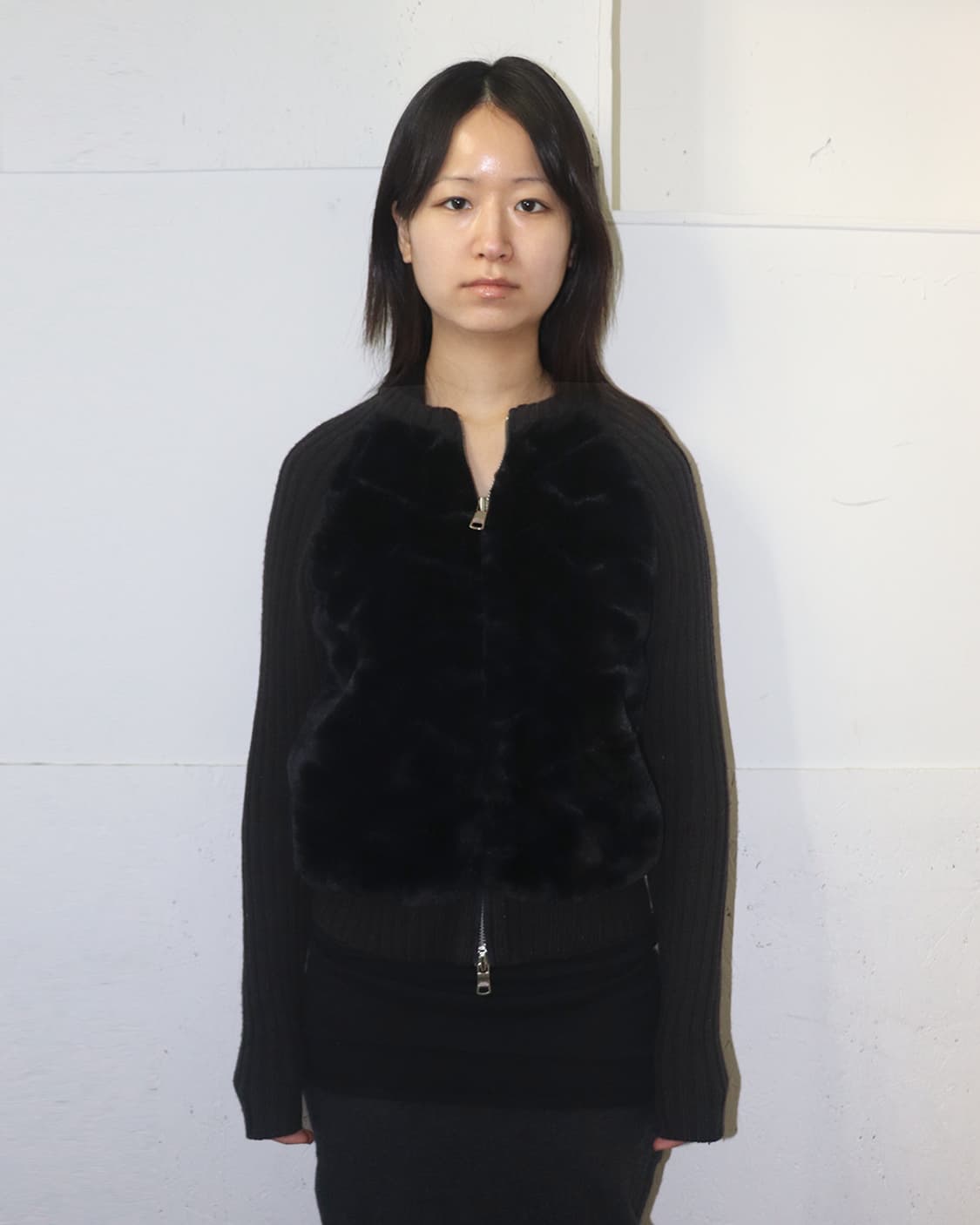 아르마니 익스체인지 퍼 니트 집업 상품이미지1