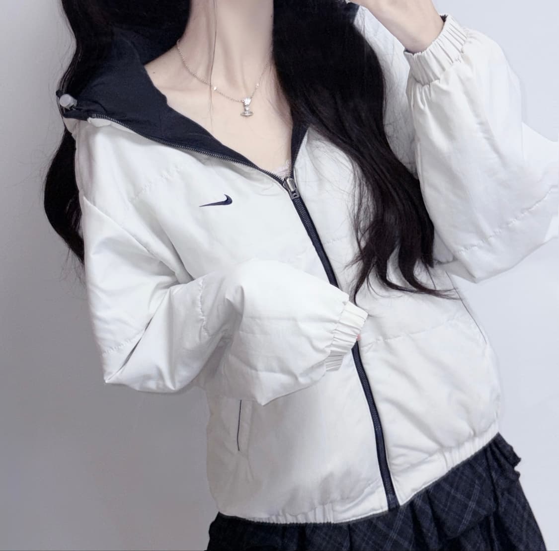 🐰나이키 테니스 사이드라인 화이트 블랙 양면 귀욤 후드🖤 상품이미지2