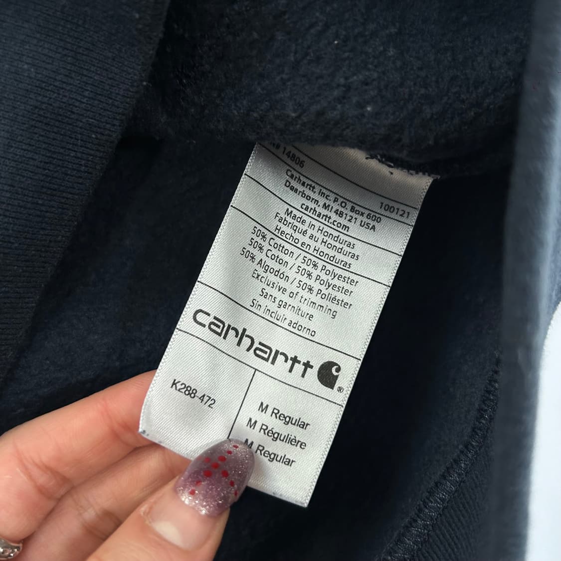 Carhartt 칼하트 사이드로고 네이비 후드티 상품이미지7