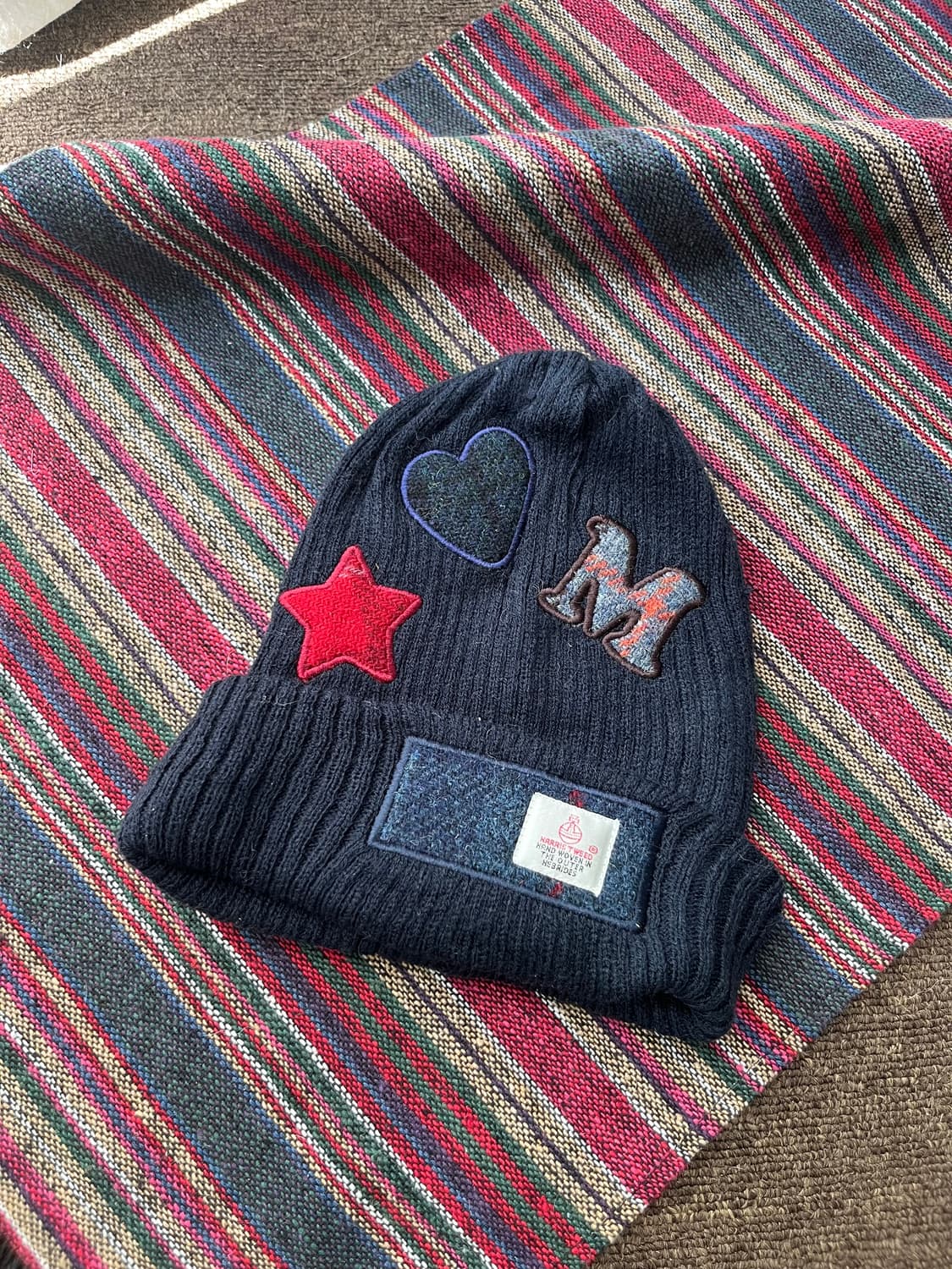 Harris Tweed  패치 니트 비니  상품이미지2