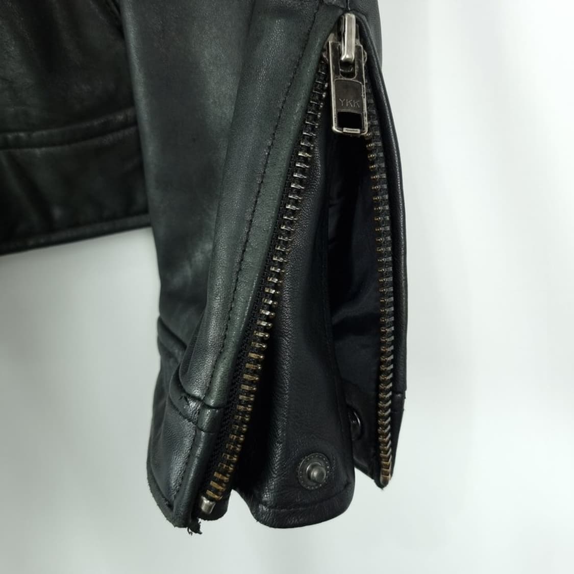 [빈티지] 리얼 램스킨 양가죽 카페레이서 싱글 집업 레더자켓 M20086 상품이미지6