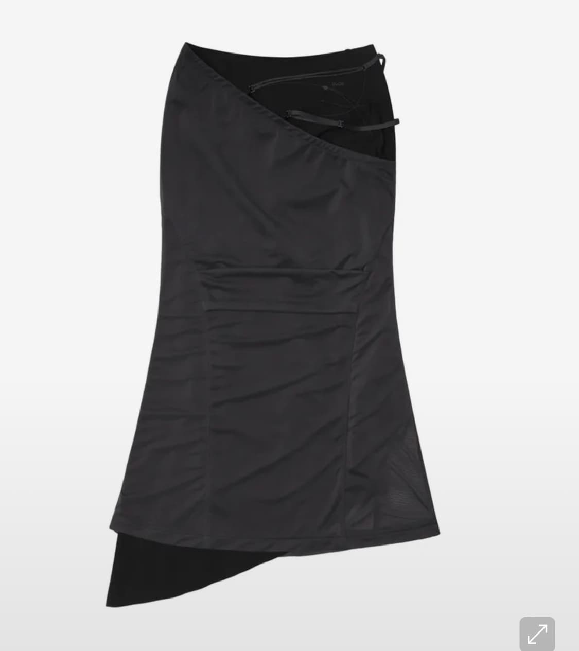 오호스 ojos Layered Mesh Strap Skirt black 상품이미지1