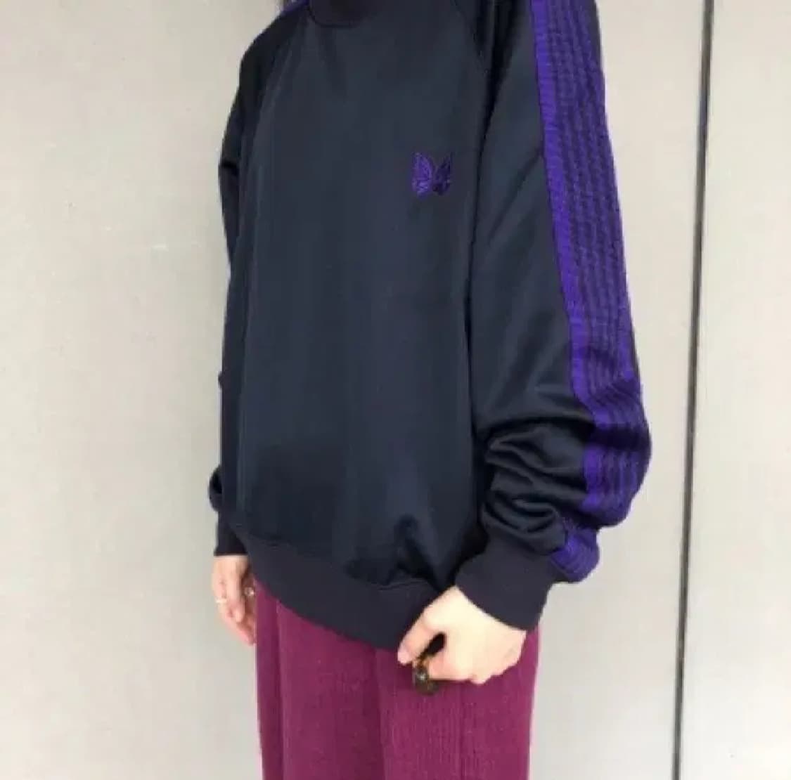 니들스 x 빔즈 크루넥 검보 m사이즈 트랙 맨투맨 니들즈 블랙 black 상품이미지2