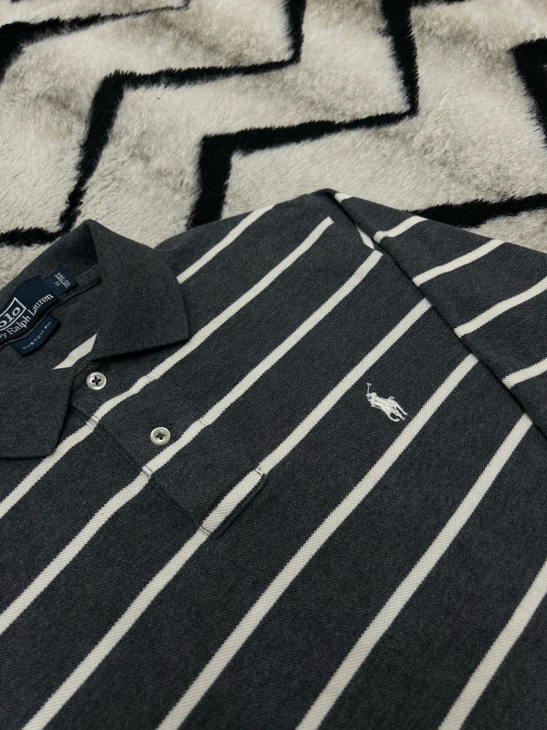 [M]폴로랄프로렌 커스텀핏 스트라이프 긴팔/그레이 상품이미지1