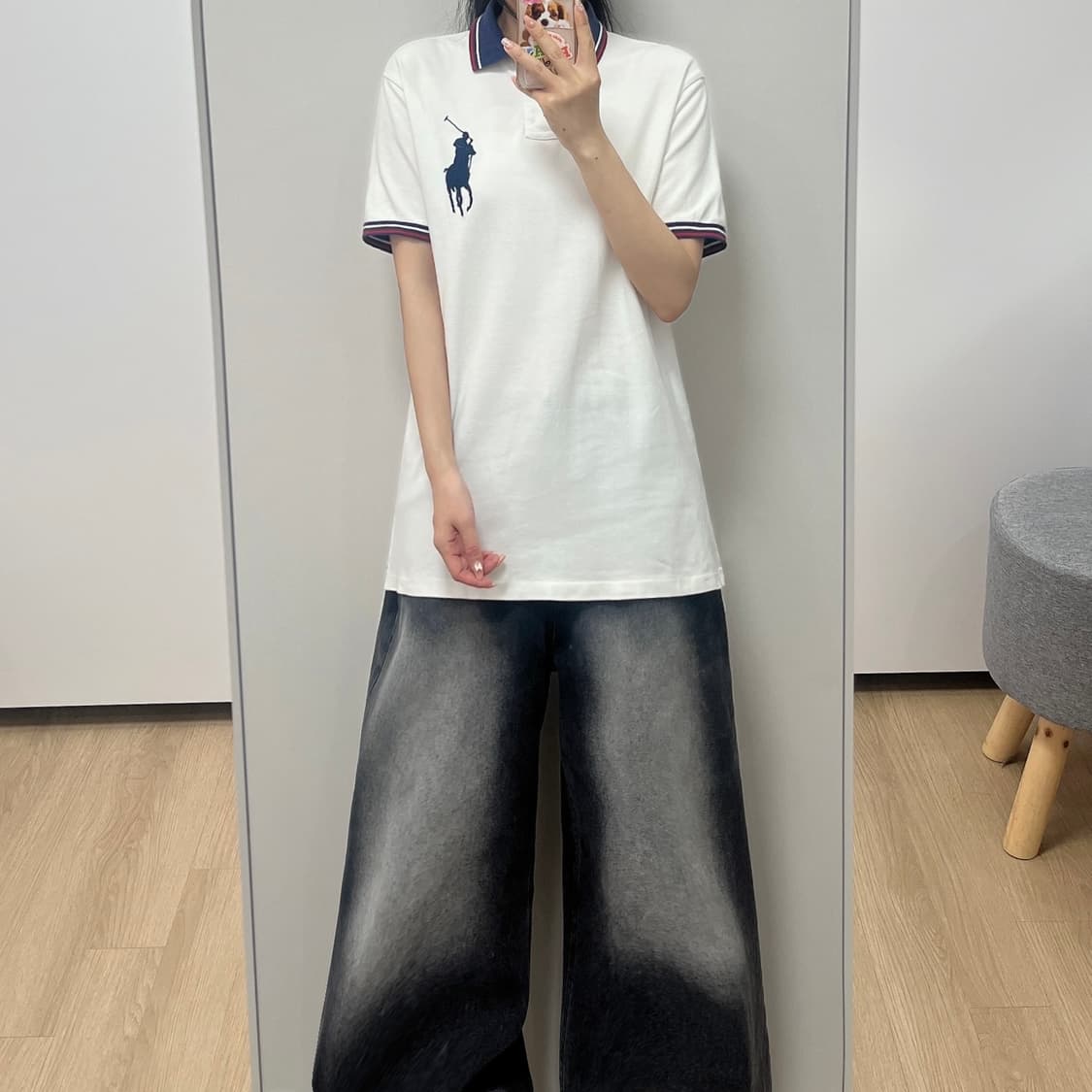 폴로 랄프로렌 빅포니 화이트 카라 반팔 티셔츠 상품이미지1