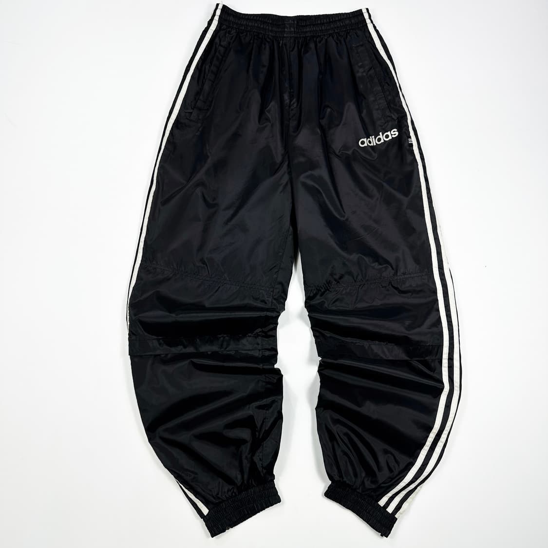 90s 아디다스 루즈핏 삼선 우븐 조거팬츠 블랙 여성M 상품이미지2