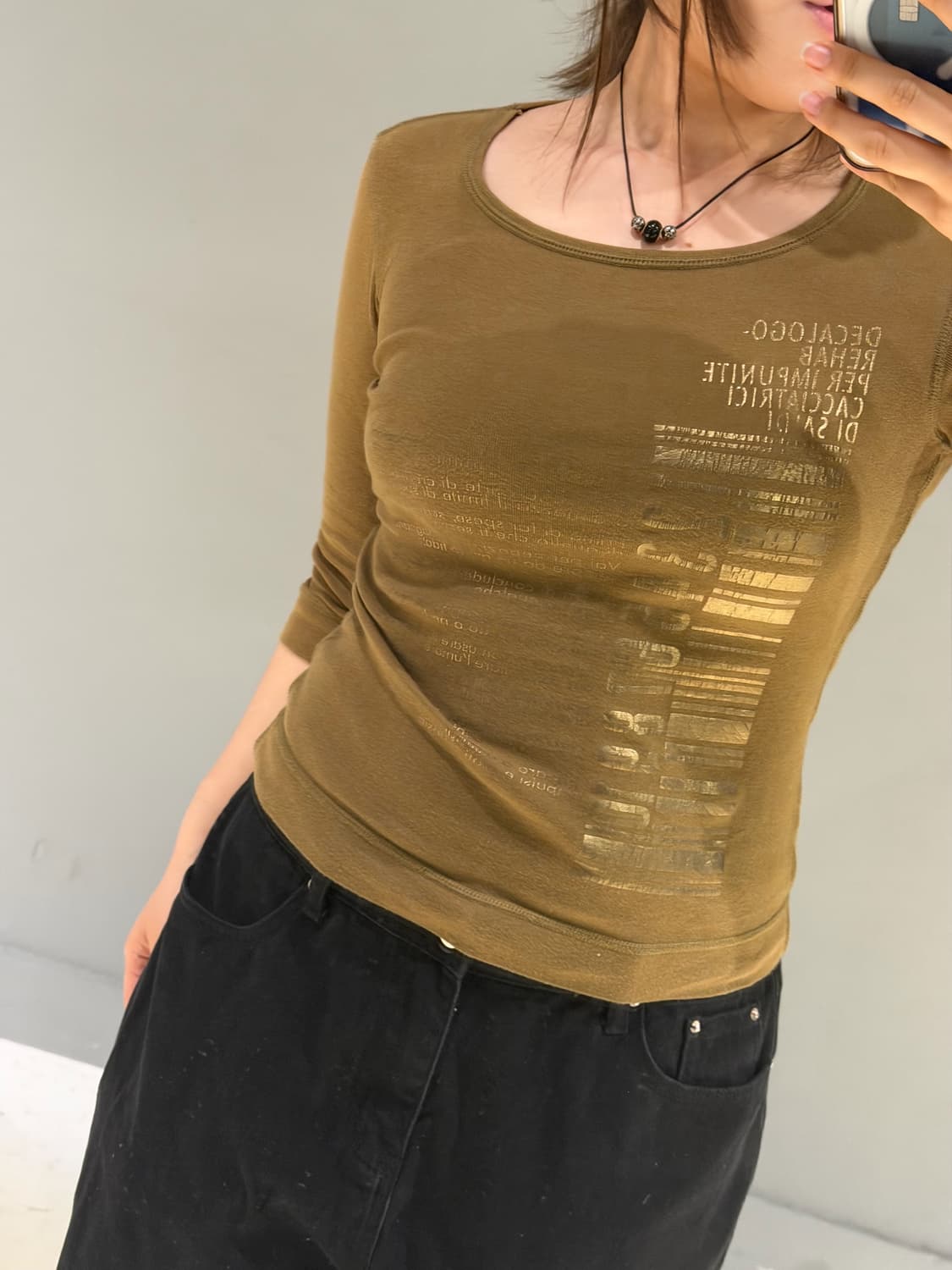 Barcode printing stitch detail top  상품이미지3