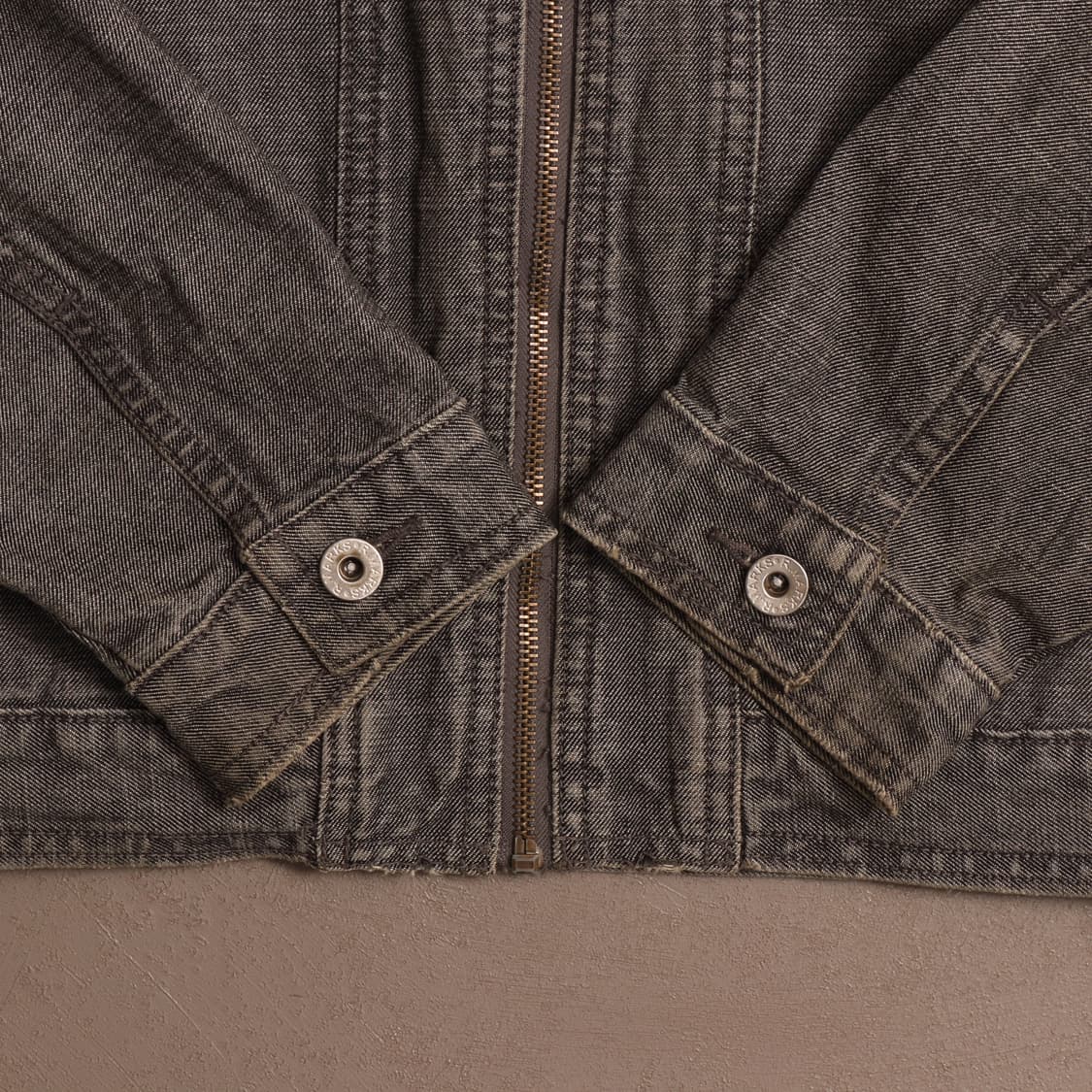 빈티지 USA 워싱 흑청 데님 집업 자켓 A1685 상품이미지5