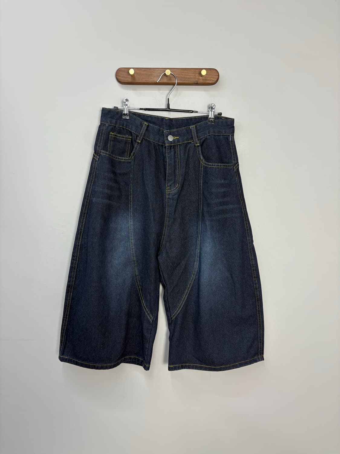 jeans 빈티지 스티치 롱 버뮤다 워싱 데님 팬츠 A1717 상품이미지2