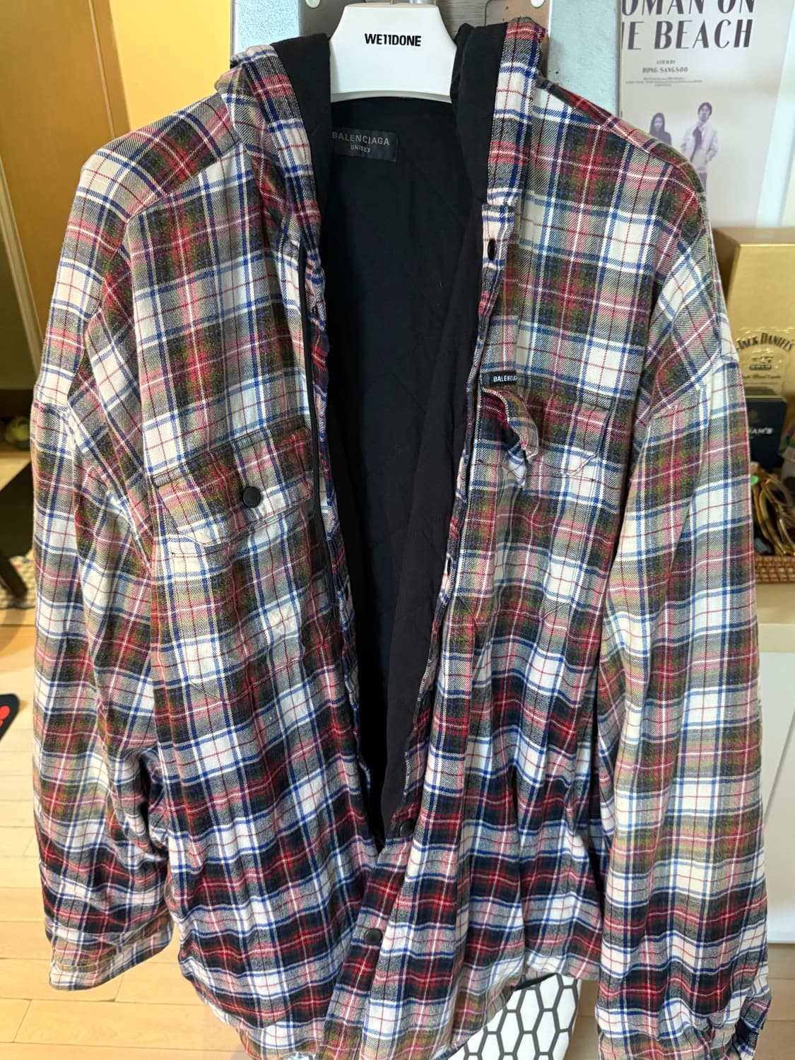 발렌시아가 블리치드 체크셔츠 S사이즈 상품이미지1