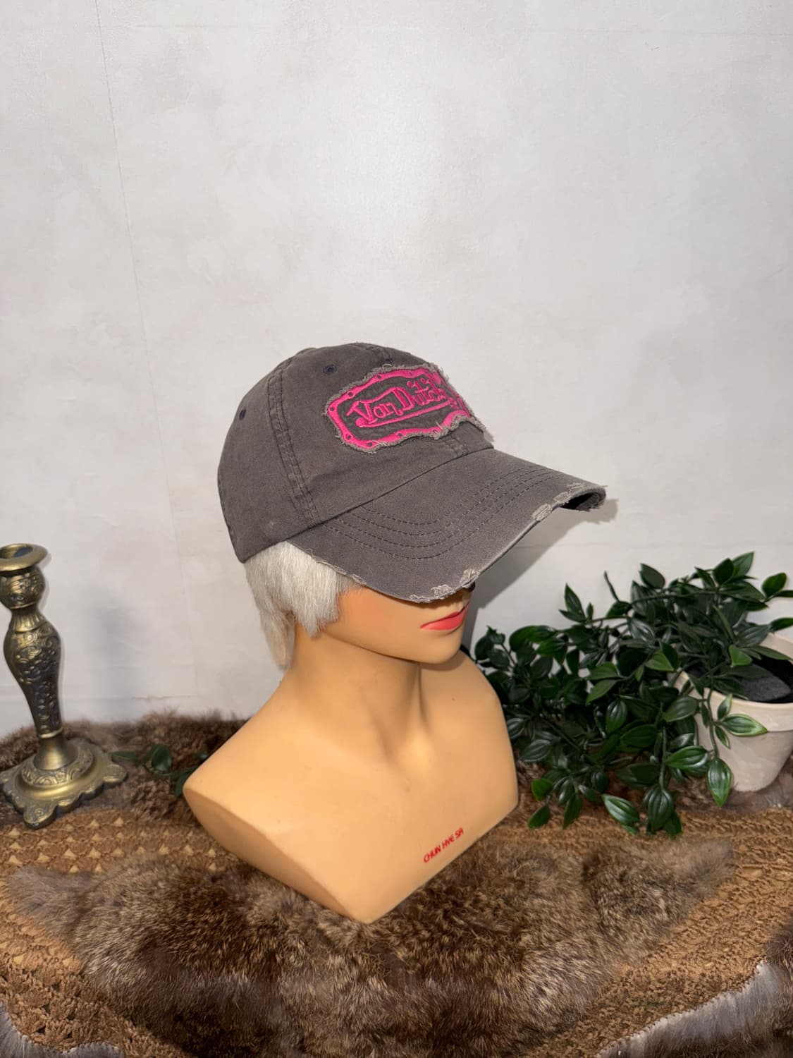Von Dutch pink gray logo ball cap  상품이미지4