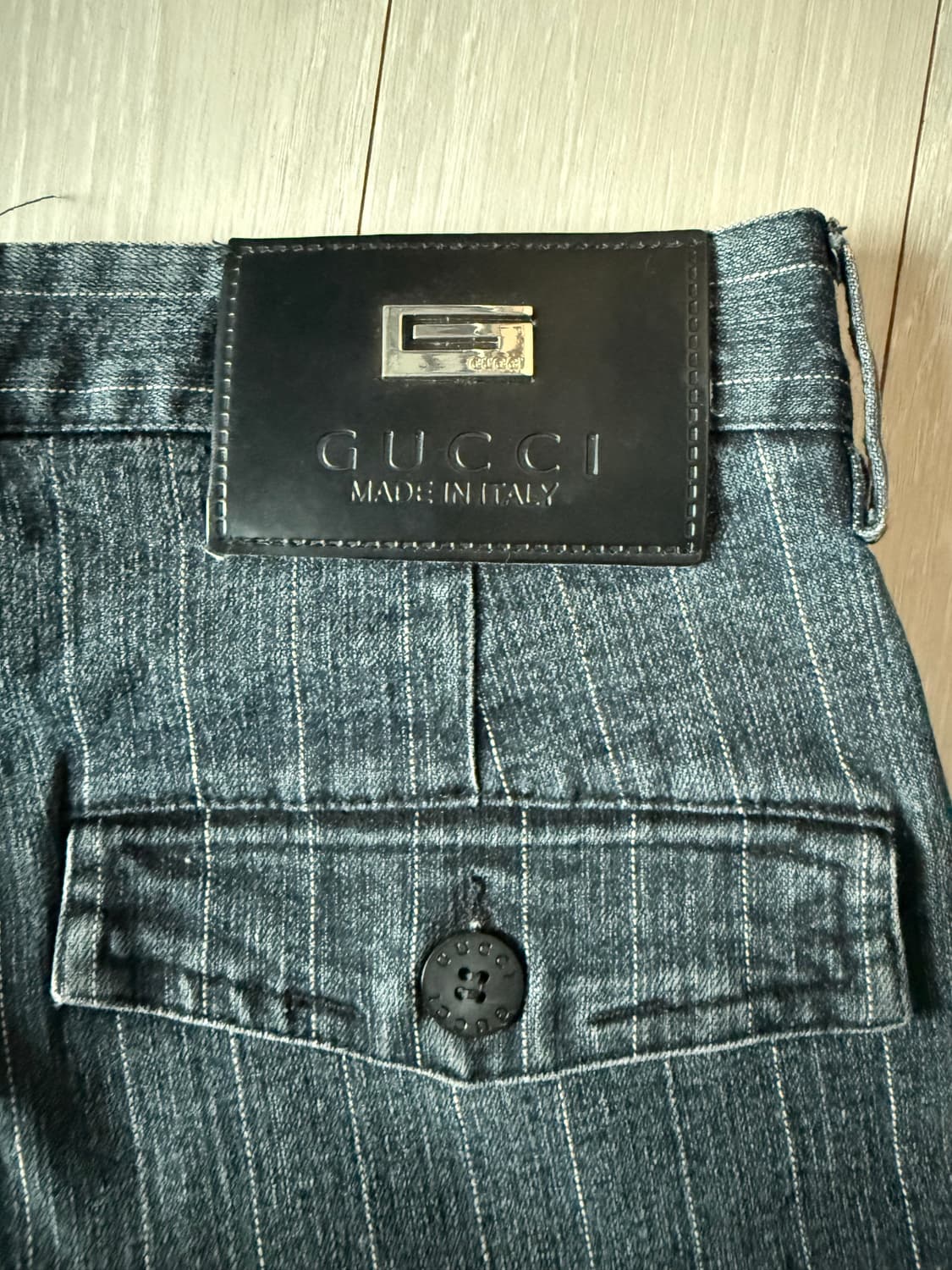 구찌 톰포드기 아카이브 스트라이프 팬츠 상품이미지4