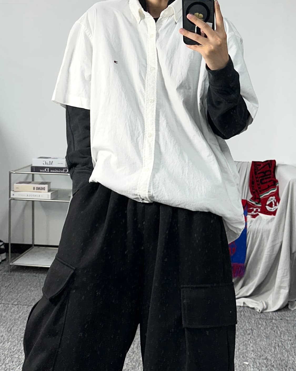 타미 힐피거 화이트 반팔 셔츠 3XL 상품이미지3