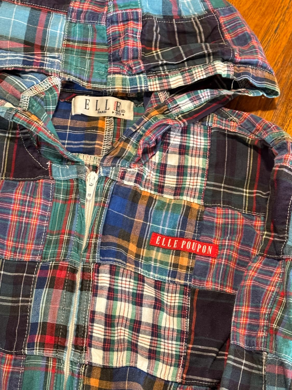 엘르 패치워크 후드집업90 상품이미지2