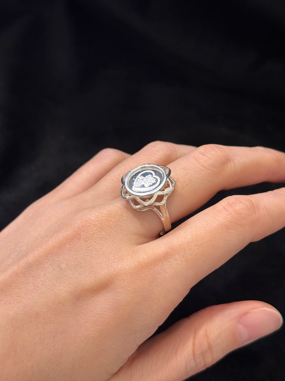 Vintage Sterling Silver Etched Rose Of T 상품이미지2