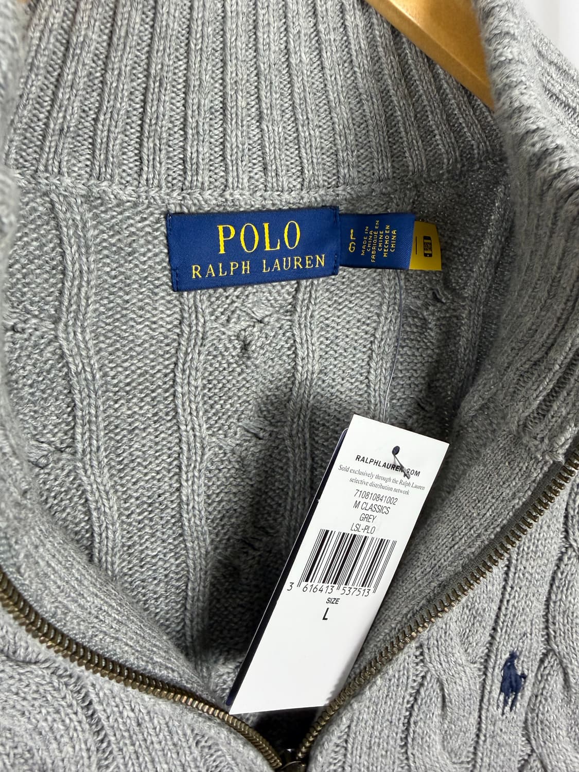 Polo 새상품]폴로 랄프로렌 하프집업 케이블니트 L 상품이미지4