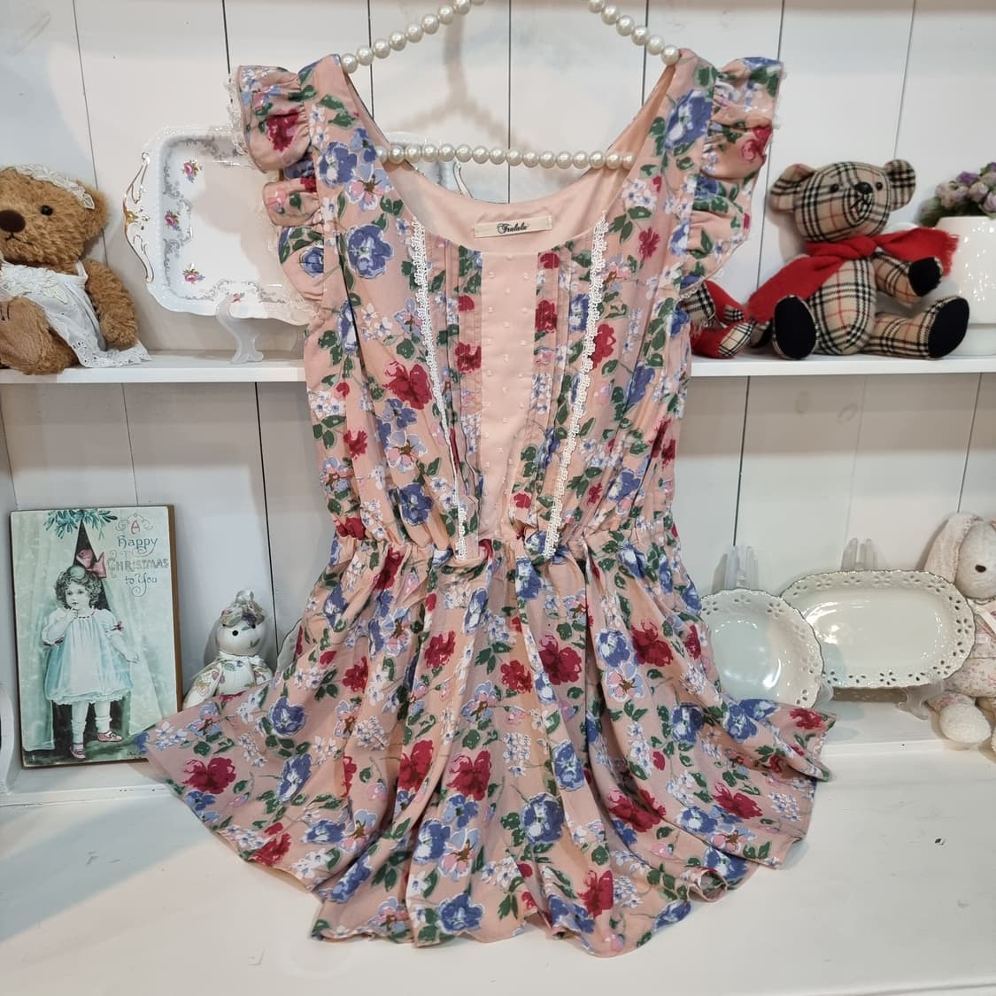 Tralala 트랄라라 플라워 쉬폰 미니원피스 상품이미지1