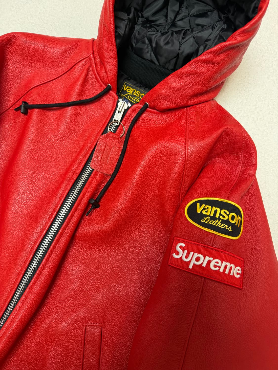 슈프림 X 밴슨 레더 후드 워크 자켓 M 상품이미지2