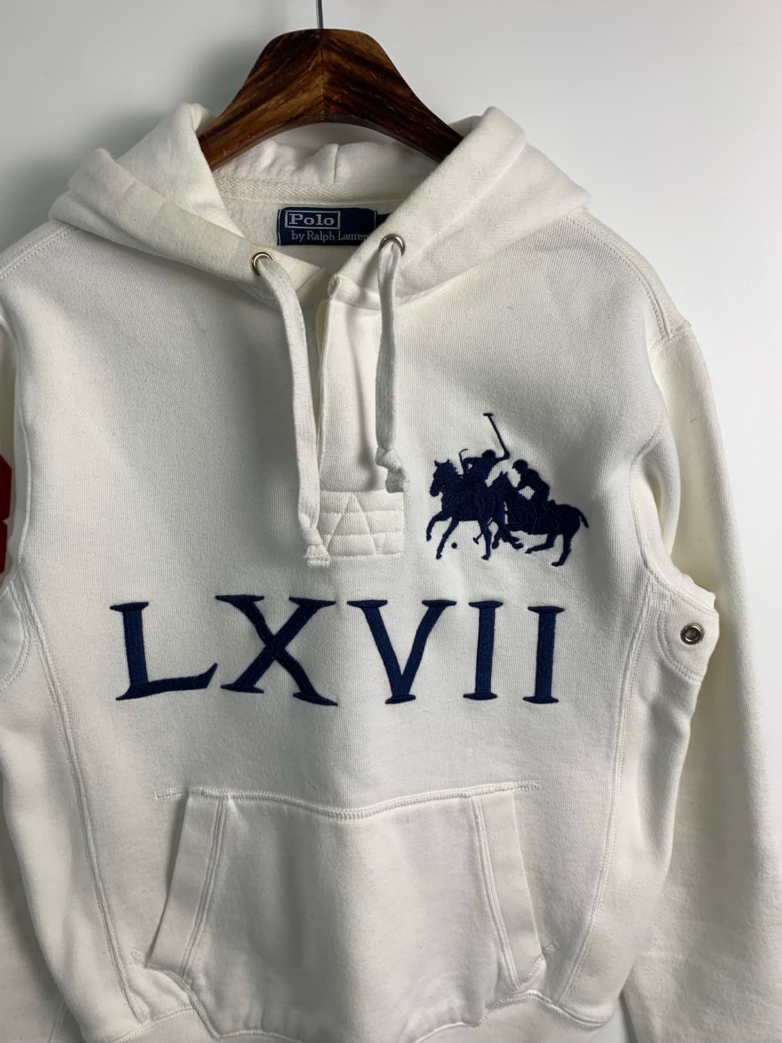 폴로 랄프로렌 럭비 빅포니 화이트 후드티 상품이미지5