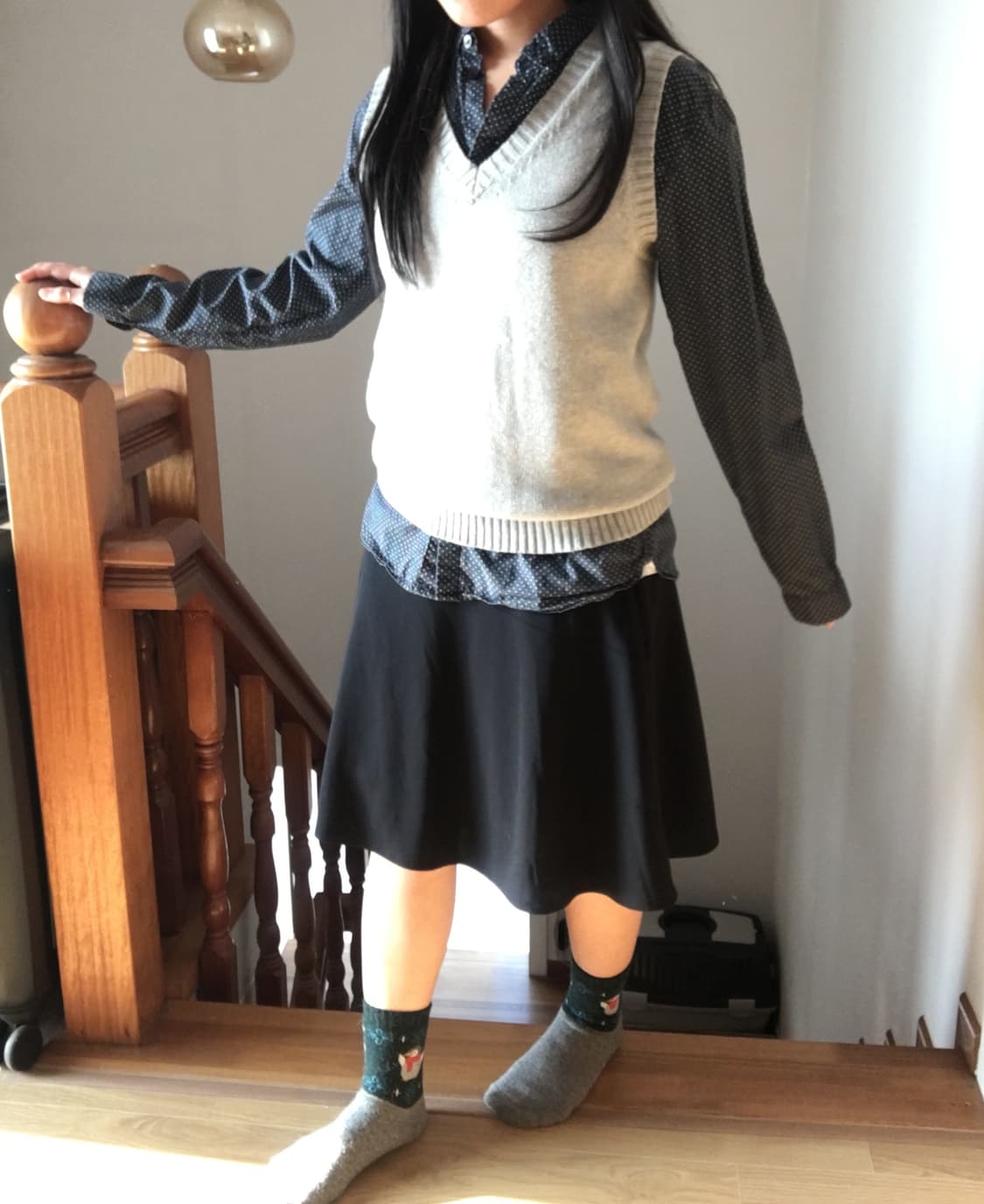 라인 미디 스커트 상품이미지3