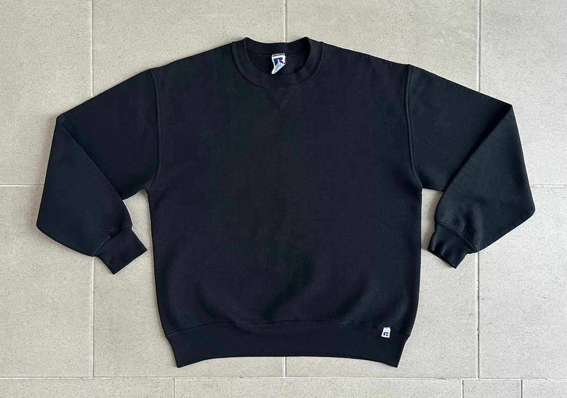 90s 빈티지 러셀 스웻셔츠 블랙 XL USA 상품이미지1