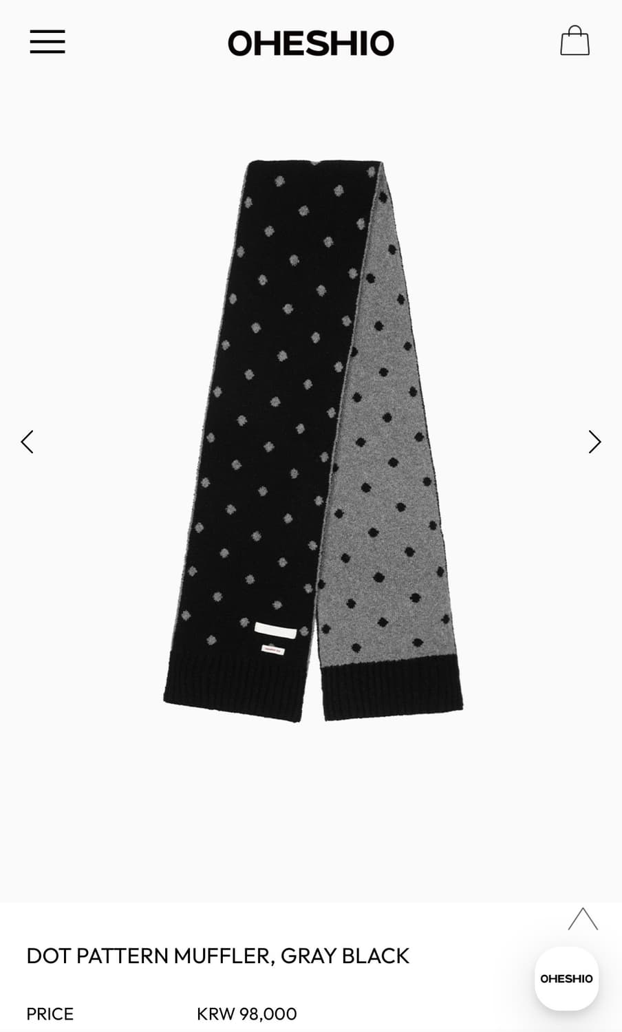 오헤시오 도트 머플러 DOT PATTERN MUFFLER 상품이미지2