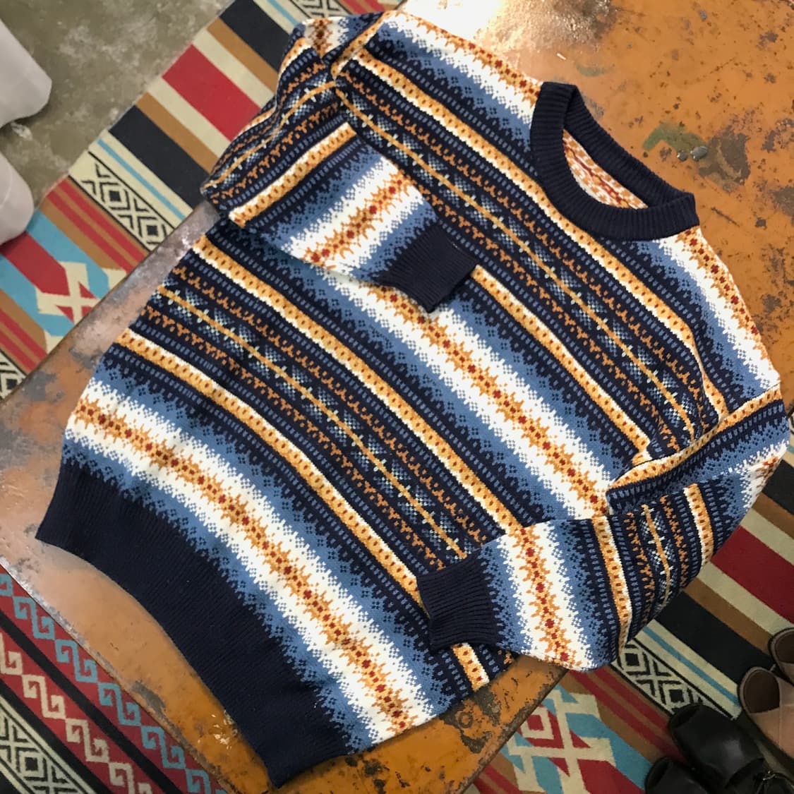 VTG 빈티지 네이비 페어아일 니트 스웨터 남성 105 사이즈 상품이미지2