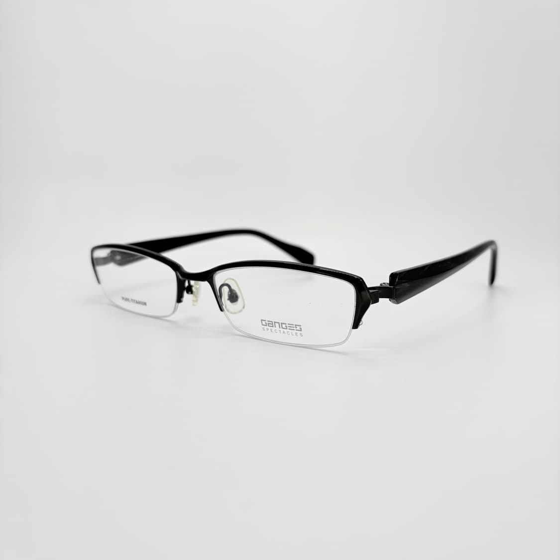 GANGES 블랙 슬림 스퀘어 반무테 상품이미지1