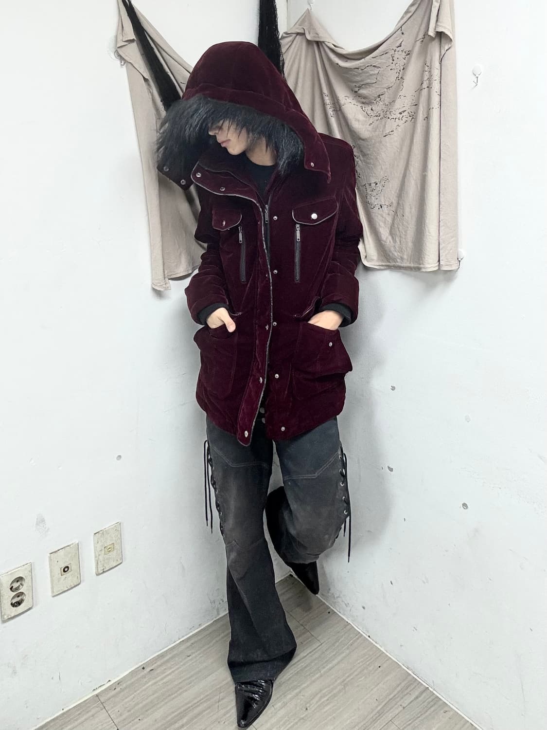 2000s Mood Burgundy Black intheattic 상품이미지3