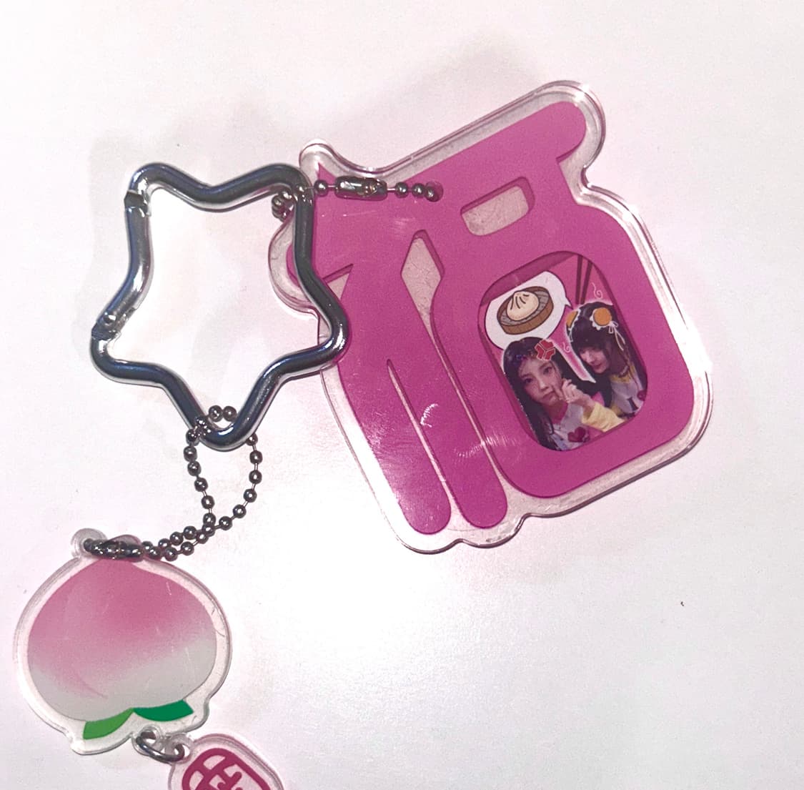 복 한자 증명사진 아크릴 키링 핑크 액자 사진 아이돌 캐릭터 상품이미지1