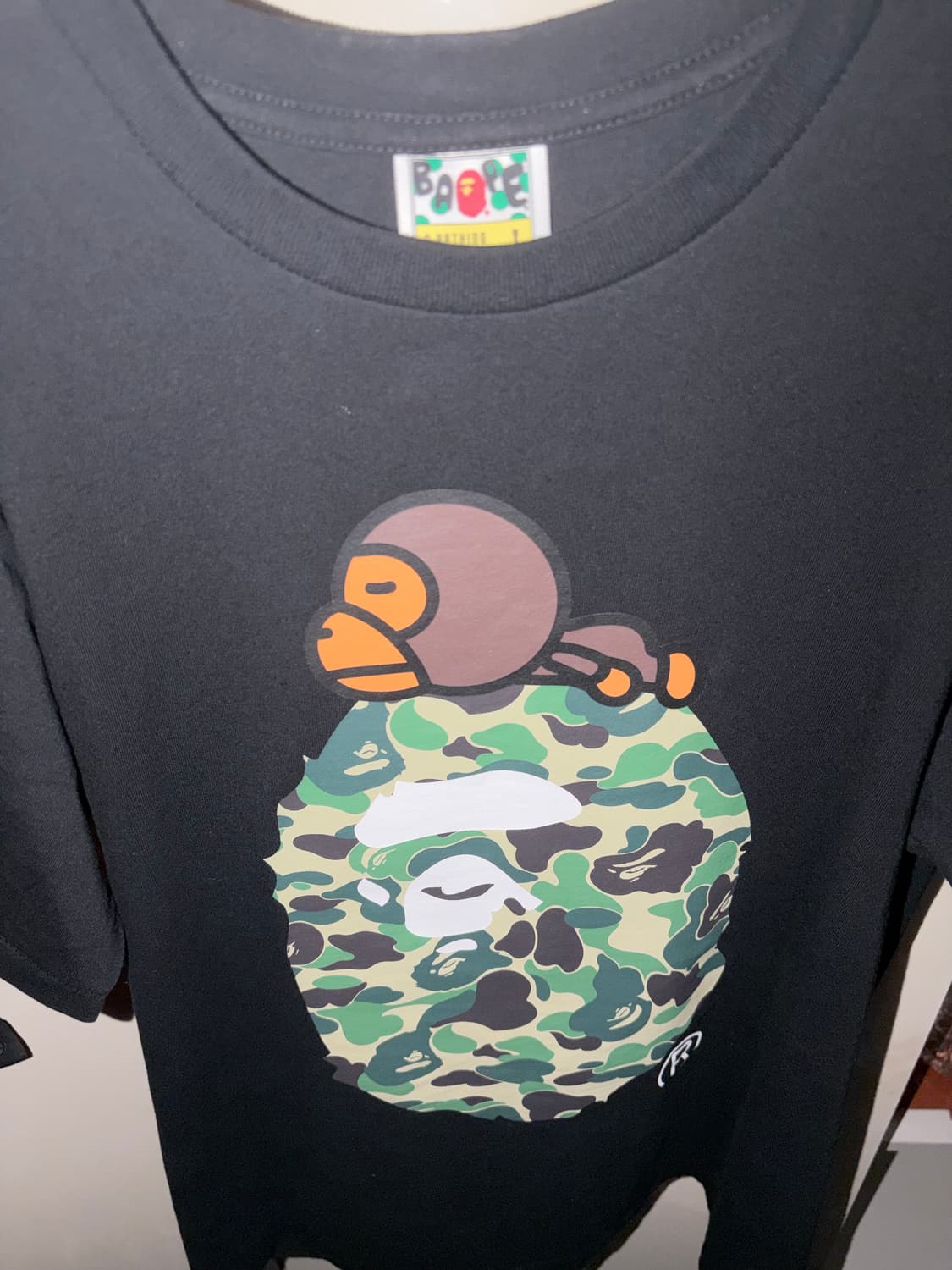 베이프 ABC 카모 마일로 온 빅 에이프 티셔츠 블랙 그린 상품이미지1