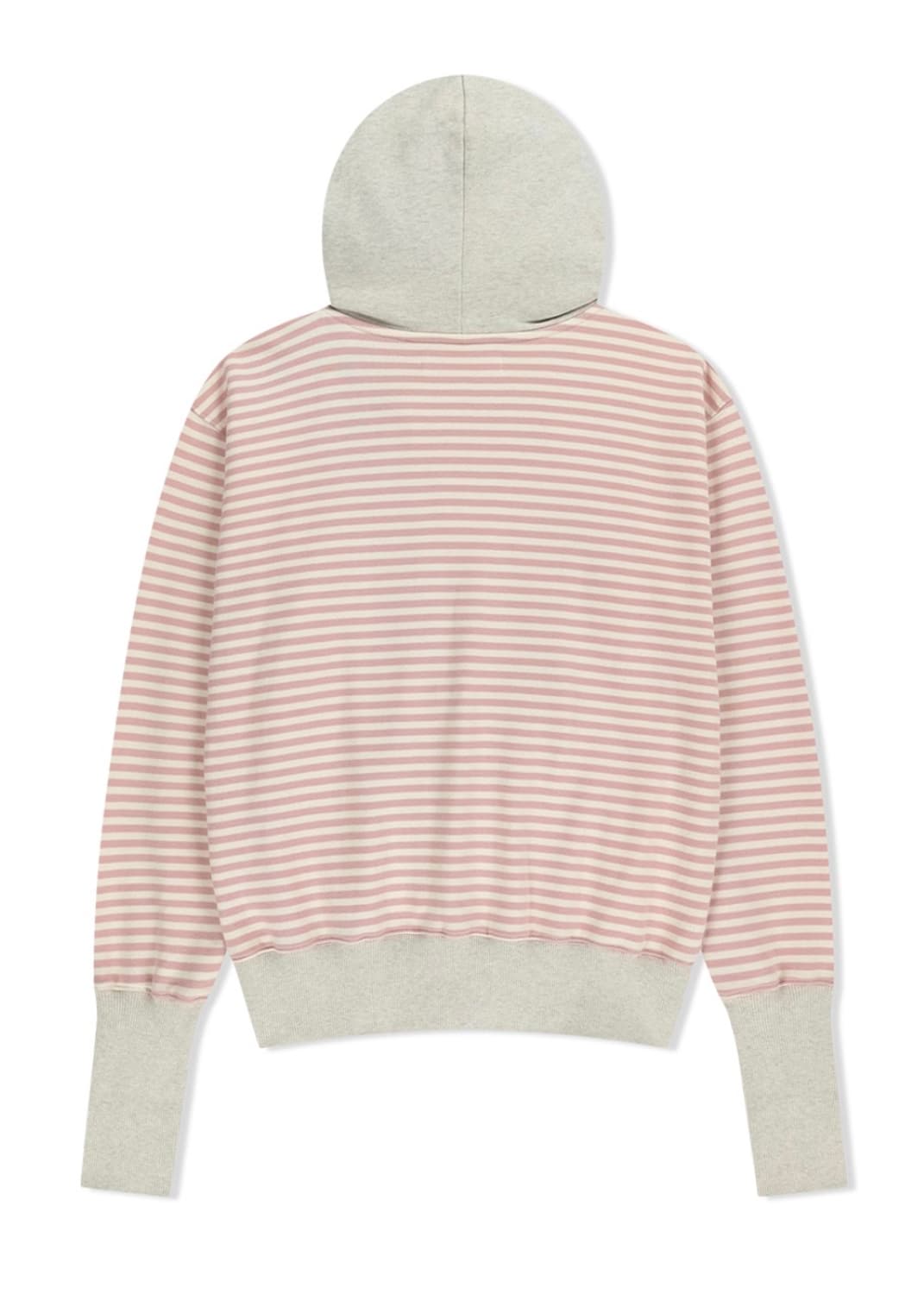 STRIPE UNBALANCED ZIPUP HOODIE (PINK) 상품이미지2