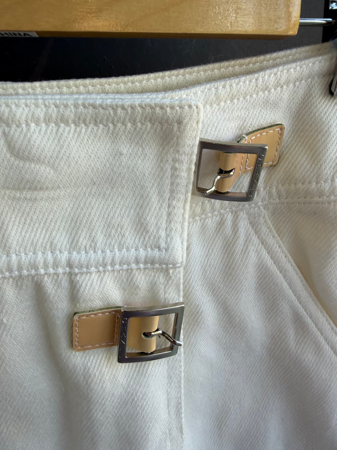 34/ 샤넬 00AW 화이트 코튼 스커트 상품이미지6