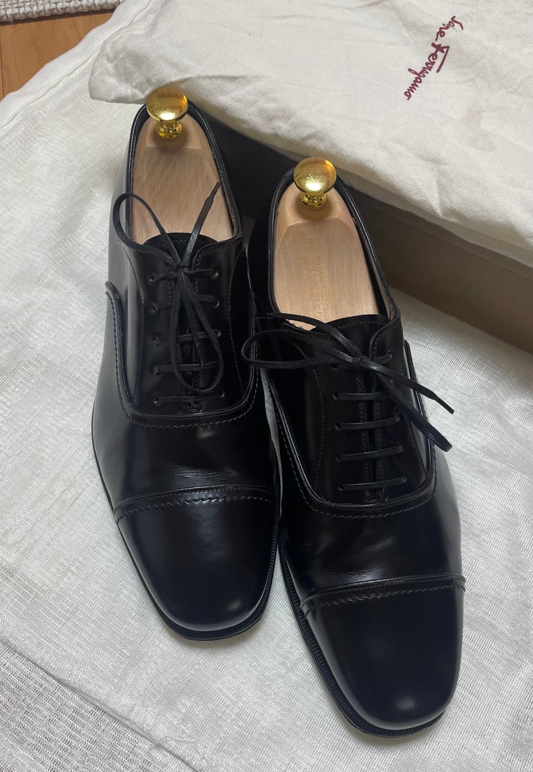 페레가모 스트레이트 팁 옥스포드 / 8.5/ 블랙 상품이미지2