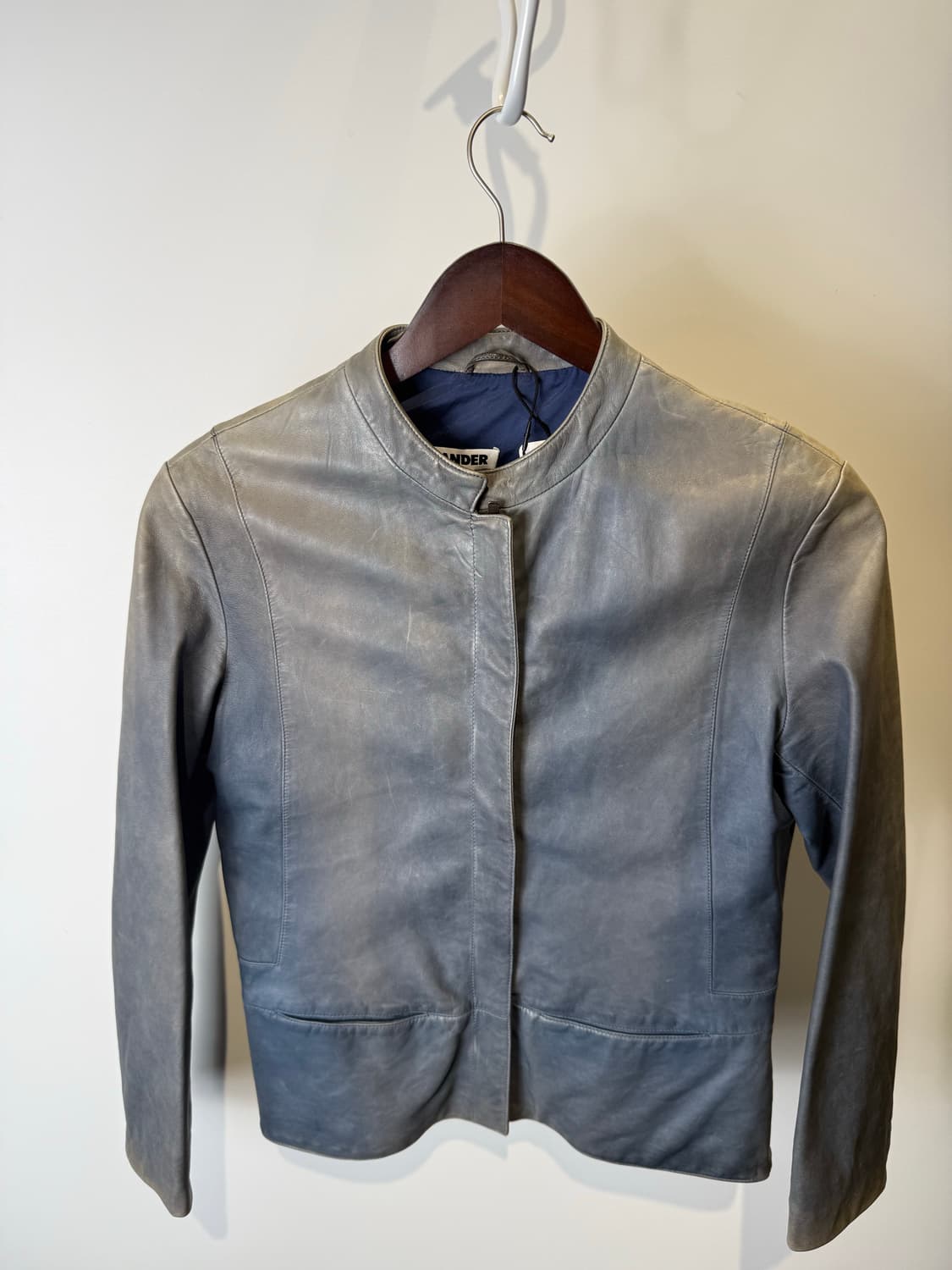 빈티지 질샌더 워싱 레더 자켓  상품이미지3