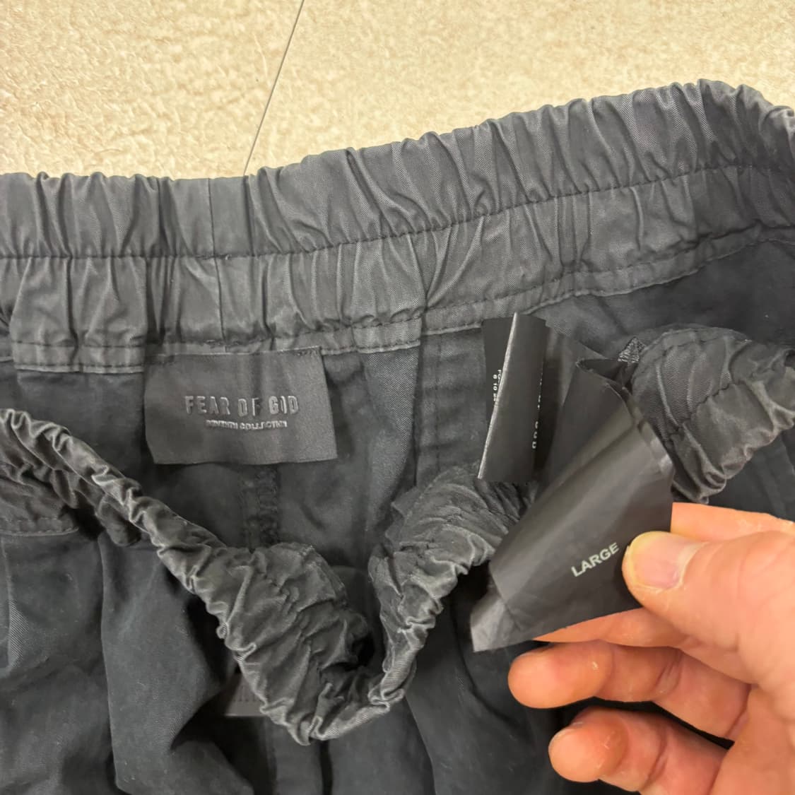 피어오브갓 블랙 코튼 나일론 하프팬츠 상품이미지5