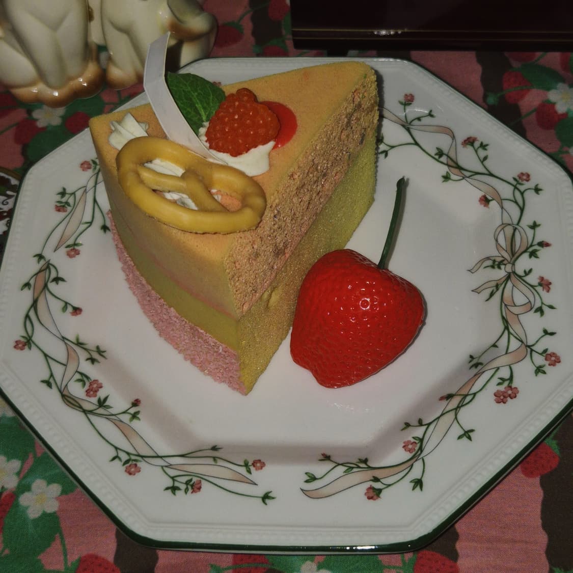 80s 영국 존슨 브라더스 8각 리본 꽃 접시 1p 상품이미지7