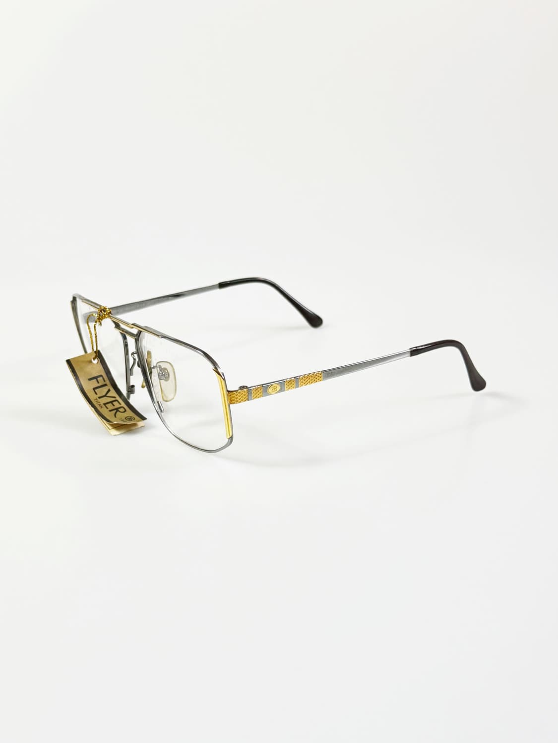 90s PAOLO GUCCI 실버 골드 티타늄 보잉 스퀘어 빈티지 안경 상품이미지3