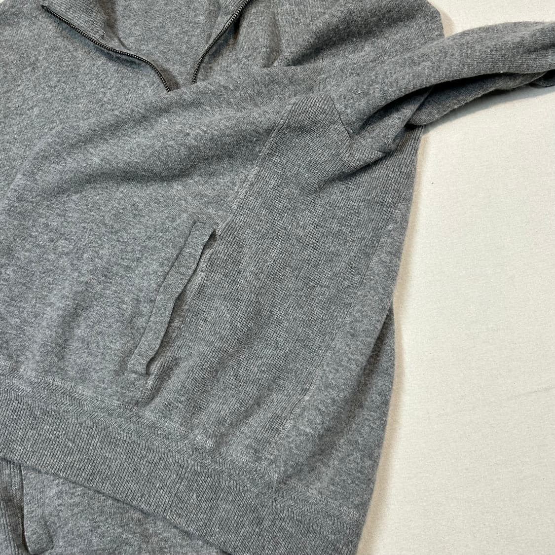XXL) 폴로 랄프로렌 메리노울 니트 집업 그레이 2way지퍼 상품이미지5