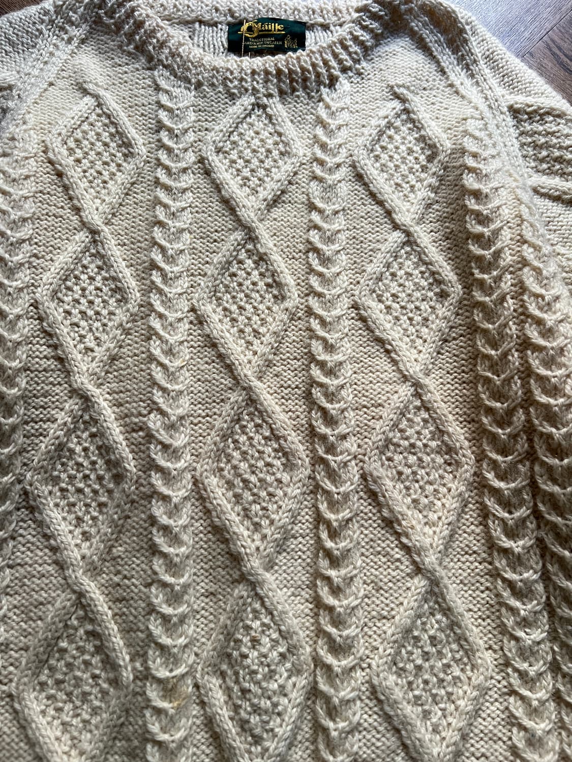 [L]90's 아일랜드제 핸드메이드 아란 피셔맨 스웨터 F2 상품이미지3