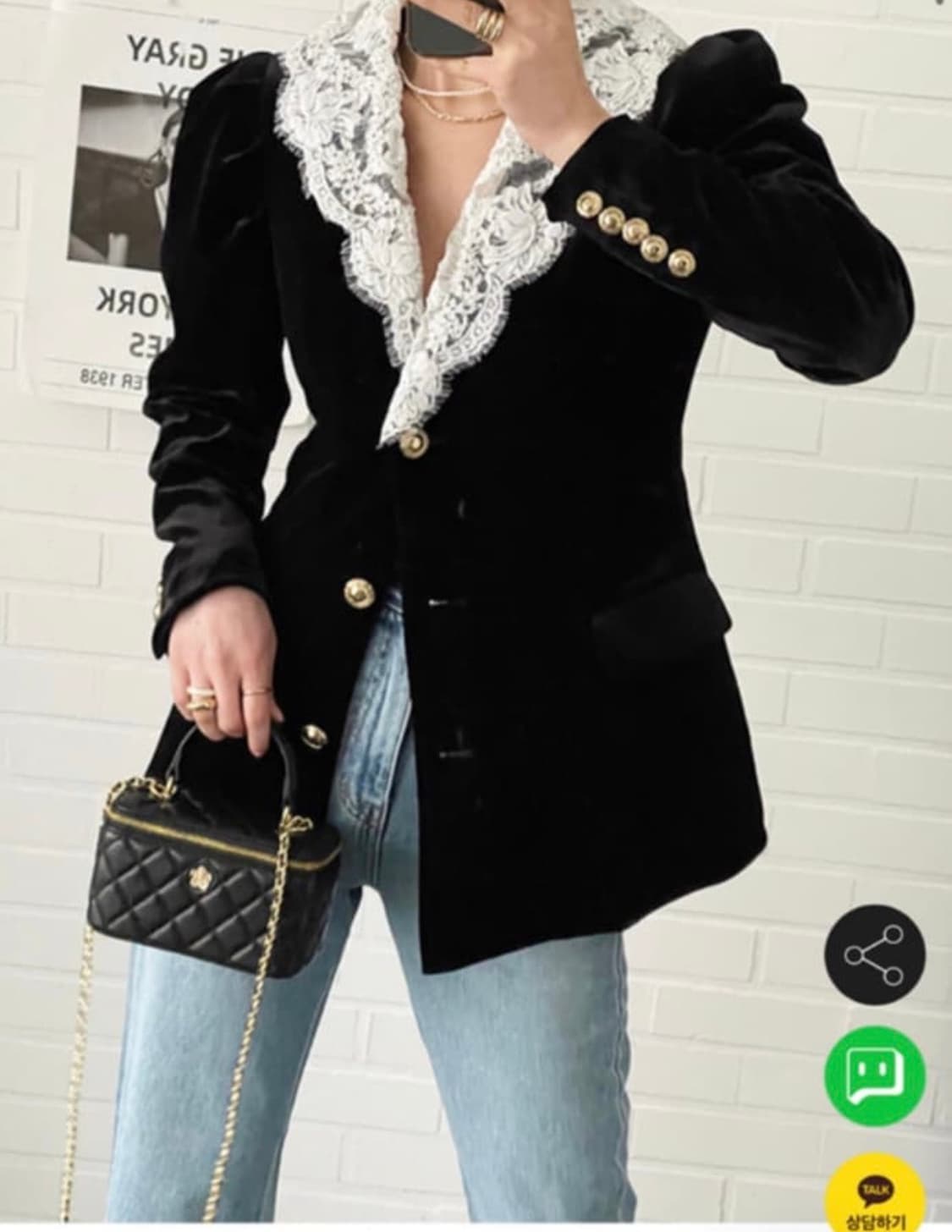 Jull-log 줄로그 레이스카라 벨벳자켓 상품이미지1