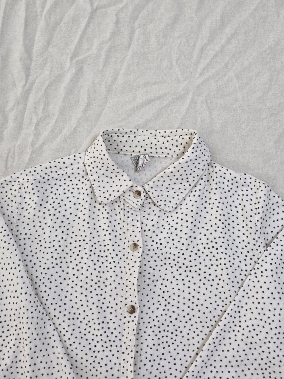 모리걸 별 패턴 빈티지 블라우스 상품이미지3