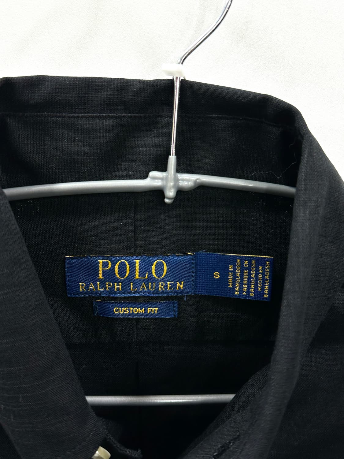 폴로 랄프로렌 포니자수 린넨 셔츠 블랙 S 상품이미지3