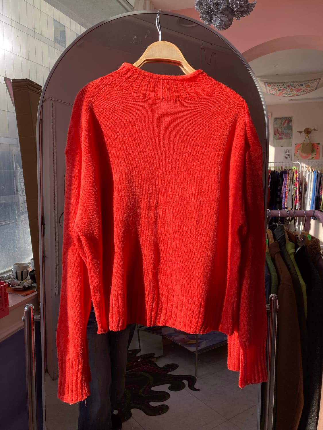 오렌지 라운드넥 니트 상품이미지4